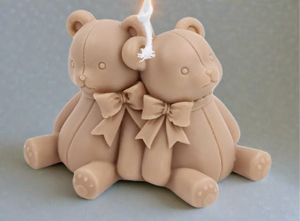 Pillar 2 Twin Bear Candles