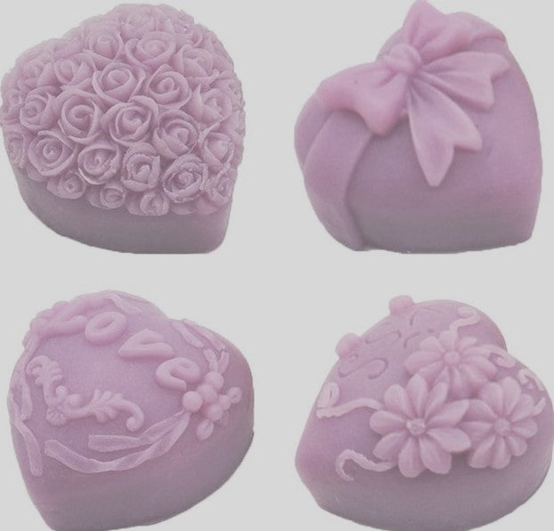 Pillar Heart Shaped Flower Candles