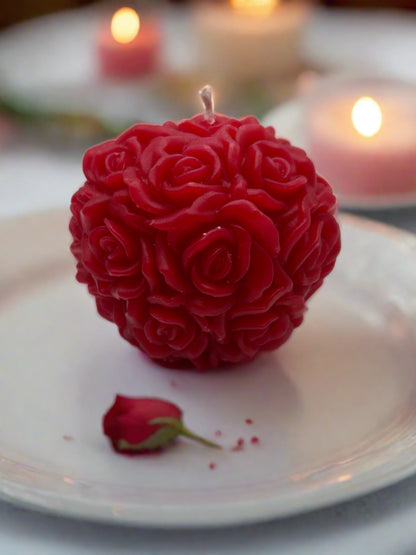 Red Rose Ball Candle